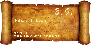 Bohus István névjegykártya