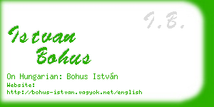istvan bohus business card